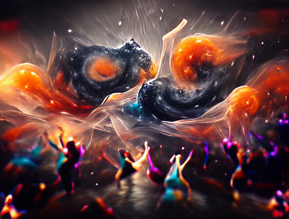 The nebulas and galaxies dance the night away