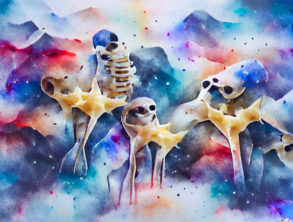 Skeletons with bones made of stars