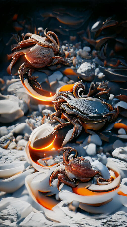 A crab swirling into oblivion
